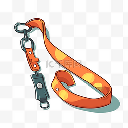挂绳剪贴画 橙色挂绳出现在矢量