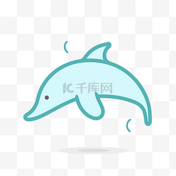 背景线形图片_白色背景上的蓝色海豚 向量