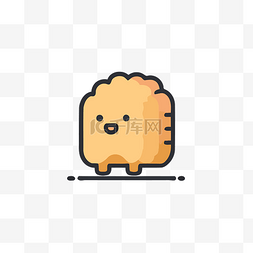 可爱的黄色面包面包图标 kupongku 