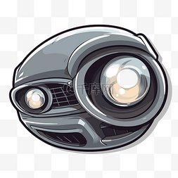 车头灯卡通图片_卡通机器人头部有一个大眼睛剪贴