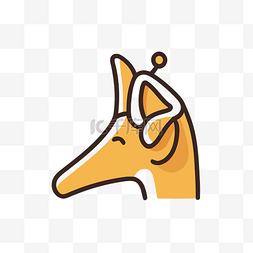 狗的耳朵矢量图片_头上戴着王冠的橙色狗徽章 向量