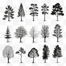 树木剪影草图集