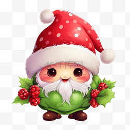 绿帽子圣诞图片_圣诞快乐可爱的圣诞老人画着圣诞