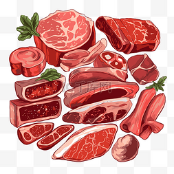 各种剪贴画图片_各种肉片卡通的肉类剪贴画 向量