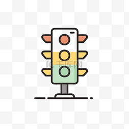 灯图标图片_位于灰色背景之上的彩色交通灯图