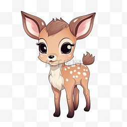 小卡设计图片_鹿卡通插画设计可爱小鹿斑比动物
