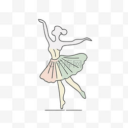 icon芭蕾图片_年轻芭蕾舞演员的简单轮廓图像 