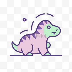 粉色和紫色的小恐龙角色 向量