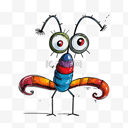昆虫有趣的蠕虫涂鸦