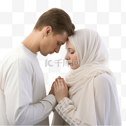 穆斯林丈夫和妻子祈祷