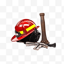 红色工人图片_红色消防斧消防员救援装备