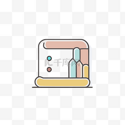 计算机图标和两张彩色纸 向量