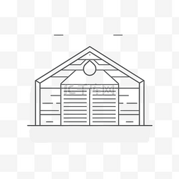 车库平面图片_用于存储物品的车库的线性图标 