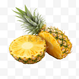 新鲜水果白色图片_孤立的新鲜菠萝