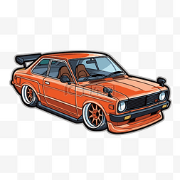 汽车线稿logo图片_一辆红色发动机的橙色汽车待售 
