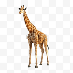 动物渲染图片_长颈鹿动物隔离 3d 渲染