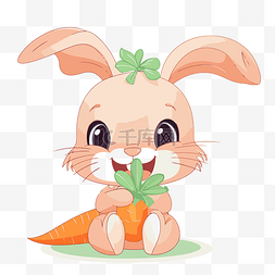 胡萝卜剪贴画图片_兔子与胡萝卜剪贴画可爱的卡通兔
