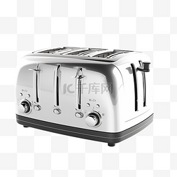 面包机插图图片_厨房套装中的 3d 插图烤面包机