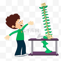 脊椎按摩剪贴画医学教育老师卡通
