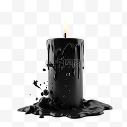 鬼火焰图片_万圣节黑色蜡烛与烟雾