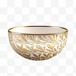 金色花式碗 3d 插图