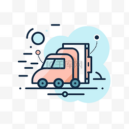 货物装载图片_装载图标和概念线图标上装有货物