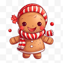 冬季红图片_圣诞快乐可爱的着色姜饼画与冬季