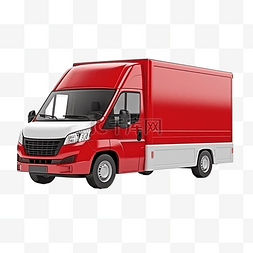 小型货车图片_带包裹箱运输车 3d 渲染的送货车