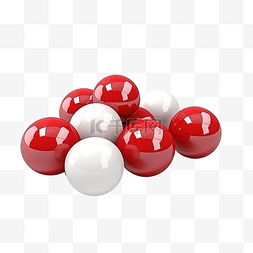 杂技表演用大铁球图片_红色和白色带球隔离3D插图png文件