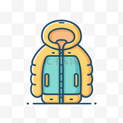 外套夹克矢量图片_带罩和罩的隔热冬季外套矢量
