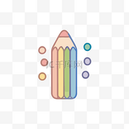 彩色彩虹铅笔图片_带有多种彩色门的铅笔形彩虹图标