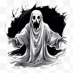 南瓜头女巫矢量图片_可怕的鬼魂出没于万圣节之夜插画