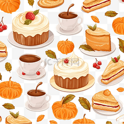 茶葉背景圖图片_各种秋季甜点的图案