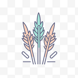 小麦的标志作为彩色图标 向量