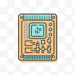 白色背景上芯片的图标 向量