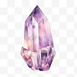 水晶紫黄晶水彩插图