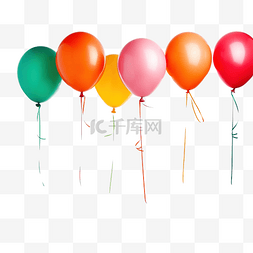 一组不同颜色的气球，如红色橙色