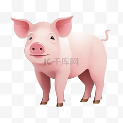 小耳朵猪图片_猪 动物 颜色