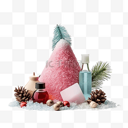 热毛巾敷鼻图片_化妆品海盐与健康物品的替代圣诞