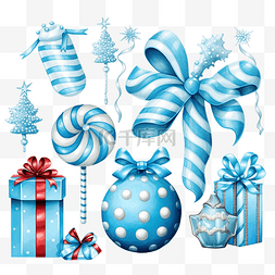 糖果盒卡通图片_蓝色的圣诞节剪贴画