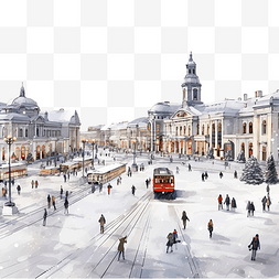 圣诞房屋图片_白俄罗斯明斯克市中心车站广场的