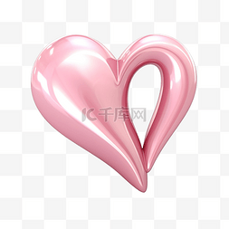 粉红色的心 3d 是爱的象征