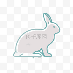 白纸兔子坐在灰色的背景上 向量