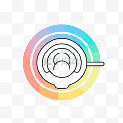 小版本更新图片_圆形彩色图标的平面版本 向量