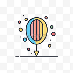 带气球的彩色线条图标 向量