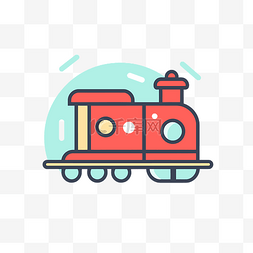 儿童旧火车图标的插图 向量