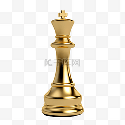 黄金国际象棋棋子 3d 渲染