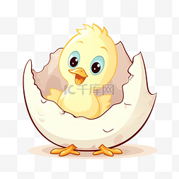 蛋壳里的小鸡插画