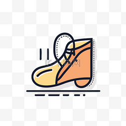 主图鞋图片_黄色和橙色鞋子图标线性矢量图