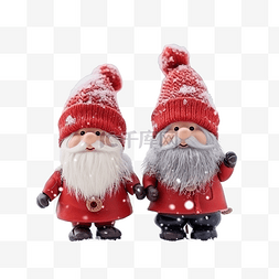 白雪皑皑图片_穿着红色衣服和帽子的矮人侏儒在